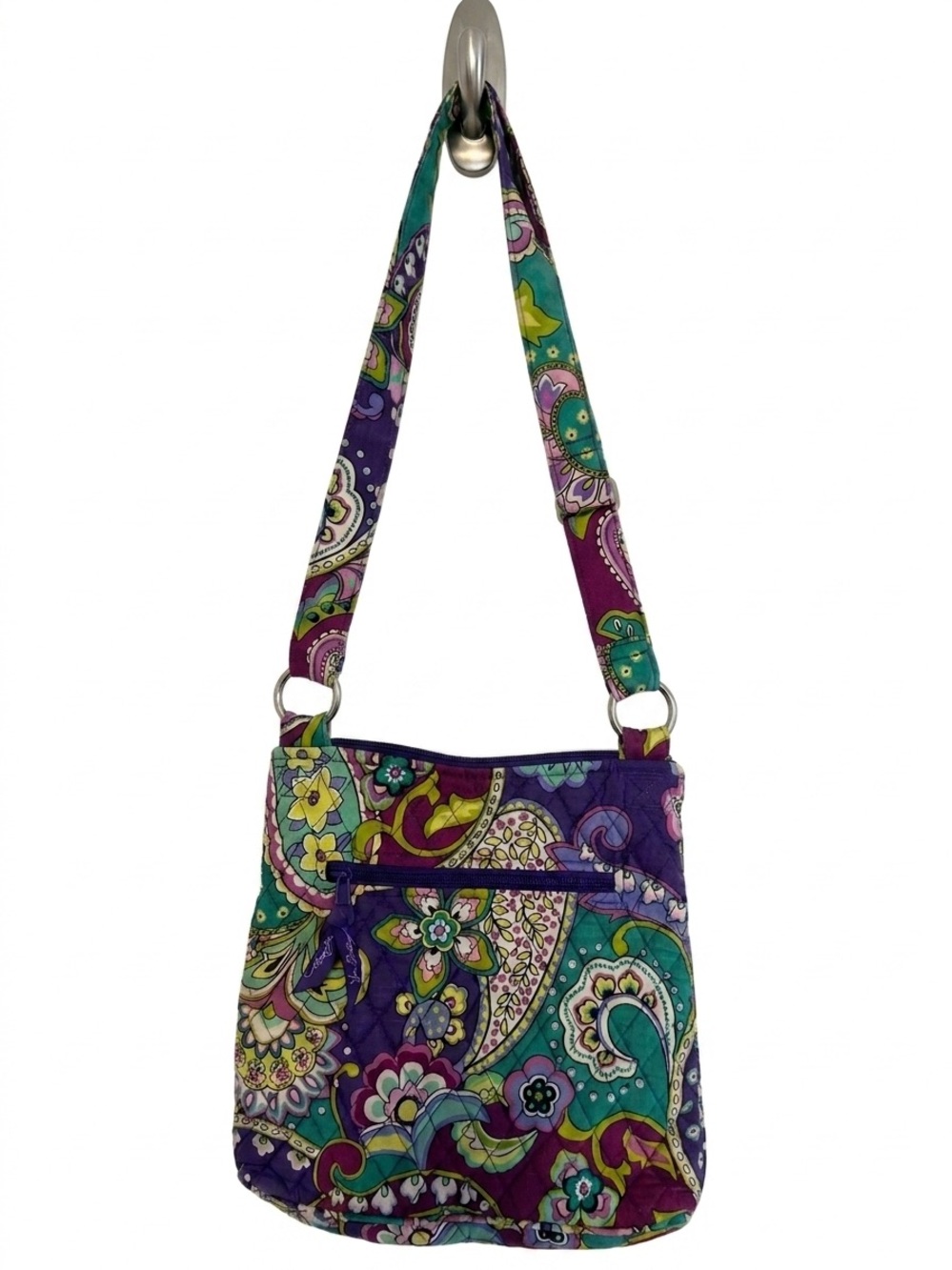 Vera Bradley Quilted Cotton Hipster Crossbody Bag Retired Heather Pattern 10x10”